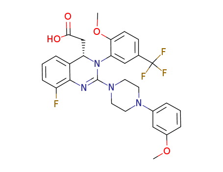 (S)-2-(8-fluoro-3-(2-methoxy-5-(trifluoromethyl)phenyl)-2-(4-(3-methoxyphenyl)piperazin-1-yl)-3,4-dihydroquinazolin-4-yl)acetic acid